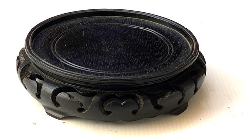Ancien socle bois noir - 3,
