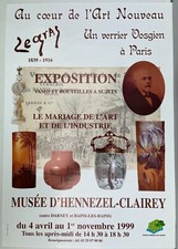 Affiche Exposition Legras Maître Verrier Vase Verre Musée Hennezel-Clairey .