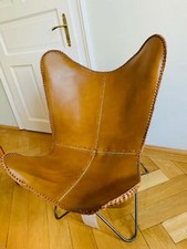Chaise Papillon En Cuir Véritable Premium - Mobilier Industriel Rétro