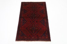 Tapis oriental traditionnel afghan en laine nouée à la main 3 x 4 pieds...