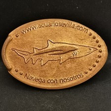 PIECE ECRASEE AQUARIUM DE SEVILLE ESPAGNE / SPAIN ELONGATED COIN