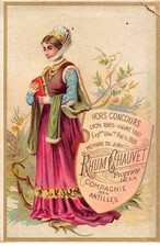 Chromos - COR12187 - Bald rum - woman - book - plants - 7x10cm approx.