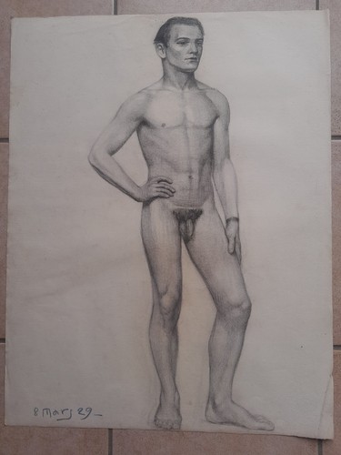 Dessin ancien académie jeune - dessin,