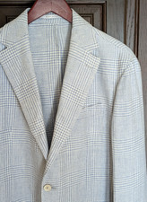 ELEVENTY Linen Blend Houndstooth Sport Coat ZEGNA Fabric, Blue, 42 (52 IT) $1995