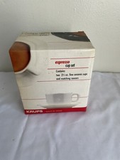 Krups Expresso Cup Sets. 2 Cups And Saucers. Black. 2 1/2 Oz.