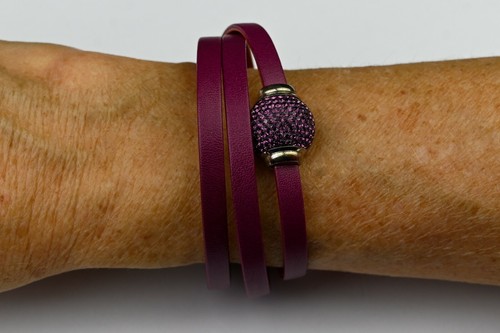 Bracelet cuir tours bicolore - bracelet,