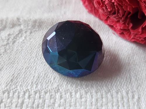 Bouton ancien verre noir - en,