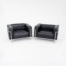 2006 Cassina Le Corbusier Jeanneret Perriand LC3 Club Lounge Chairs 1x Available
