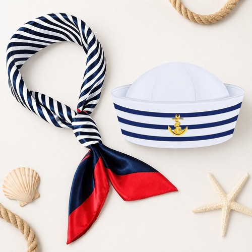 Chapeau marin bleu - , avec