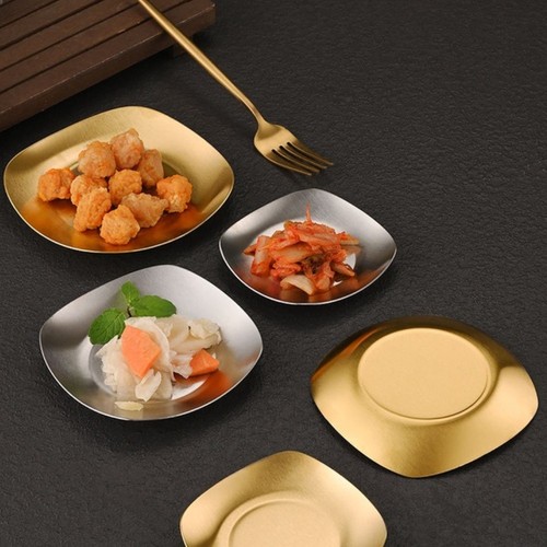 Assiette carrée acier - assiette,