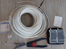 Kit Réalisation de Câbles RJ45 Pince + Lan Tester + Pince à Dénuder + Cable +50M