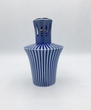LAMPE BERGER France Ceramic Home Fragrance Ribbed Periwinkle Blue-Retired-V’tge
