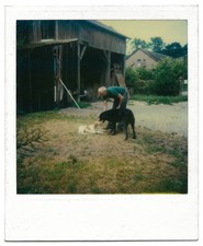 Men's Dogs Garage Wood Country Nature - Polaroid Color Tarkovsky Style