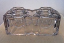 Vintage Glass Double Inkwell