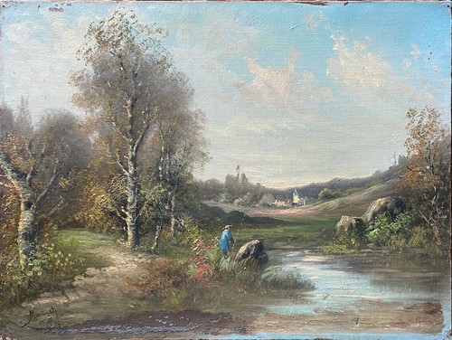 Tableau paysage animé au - "paysage,
