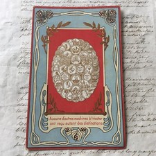 Art Nouveau 1900 Visual Jacquard Knitting Machine Advertising Card Factory