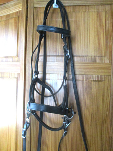 Quality black leather - leather, bitless