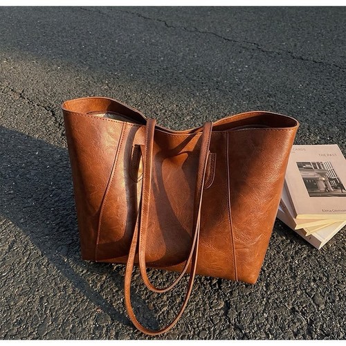 Sac fourre tout cuir marron - sac, en