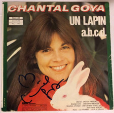 Chantal Goya Autograph Signed on Disc A Rabbit/a.b.c.d. 45 Tours