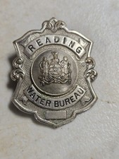 100 Year Old Vintage OBSOLETE 1920s Reading PA Water Bureau Department Pin Badge