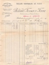 Invoice 1914 WOLESALE OF BUTTER AND EGGS HALLES DE PARIS BODART FESS
