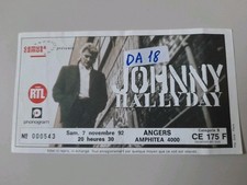 place ticket billet de concert Johnny Hallyday 1992 Angers 7 novembre amphitea