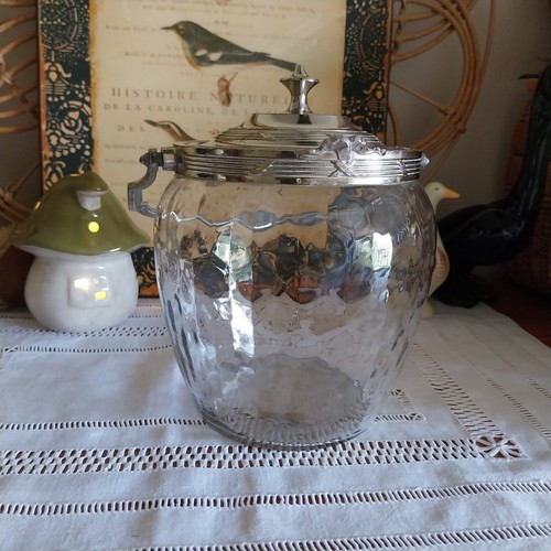 Ancien pot biscuit verre - a,
