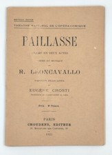 1925 Paris Theatre National De L'Opera Comique Paillasse Drame En Deux Actes...