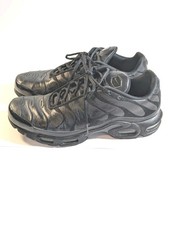 Nike Men's Sz 10.5 Air Max Plus TN Triple All Black Running Sneakers AJ2029-001