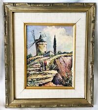 Renee Lorotte Windmill on a Hill Paris Impressionist Painting 10x12"
