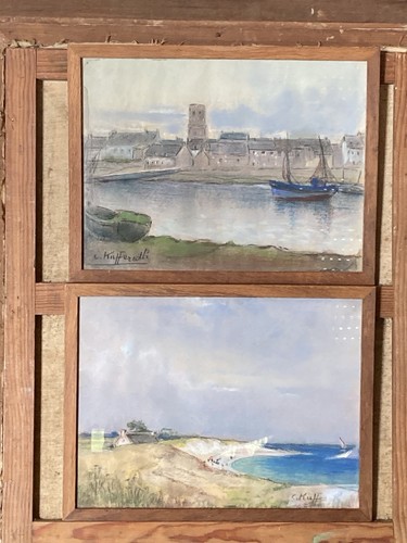 Paire pastels originaux - pastels,
