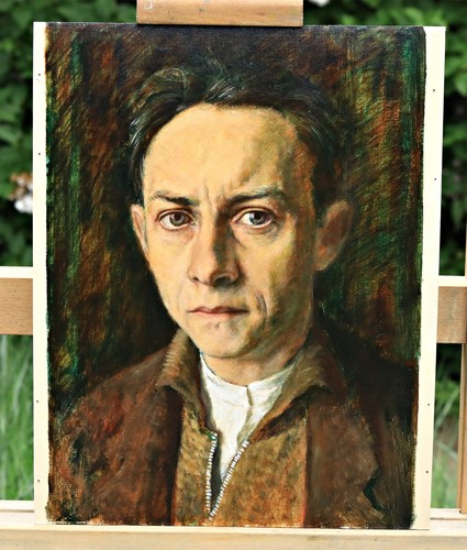 Homme portrait huile sur - homme,