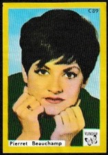 PIERRET BEAUCHAMP French pop singer   vintage 1960s VLINDER match label