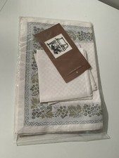 Italian Woven Placemats & Napkins Set of 2 Grape Leaf Border Carnica Arte Tessil