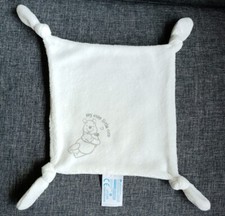 1000🌟Doudou Plat Mouchoir Blanc Winnie L'ourson The Pooh CARREFOUR 4 Nœud 