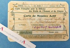 ● BERTHIER merchant suit Pontcharra membership card 1912 defense rights men
