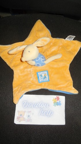 Doudou plat lapin jaune - doudou,