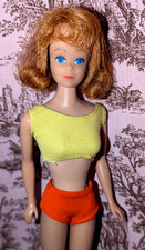 Vtg 1960s Barbie Freckled Midge Doll Made In Japan Original swim suit (C3)