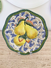 Fitz and Floyd 9inch Canape/Salad Plate With Pears Beautiful Colors!