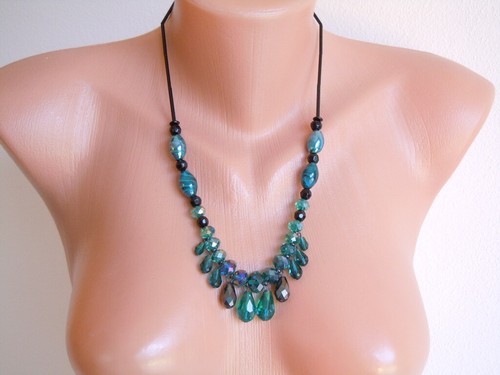 Collier perles verre à - collier,