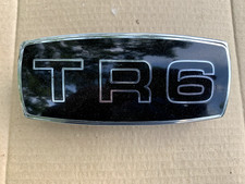 ORIG  FACTORY TRIUMPH TR6  ENAMEL CHROME GRILL BADGE EMBLEM