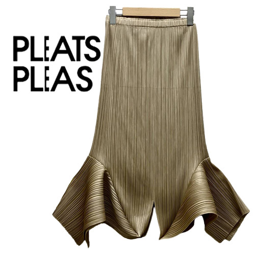 Jupe marron plissée plissée