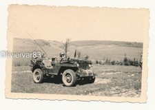 Vintage Photo - French Army Military Jeep Car Maneuvering
