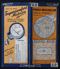Carte MICHELIN 69 BOURGES MACON 1933 Guide Bibendum pneu tyre map