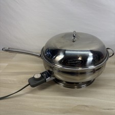 BELGIQUE 12” Professional 18/10 Stainless Steel Electric Frying Pan Skillet