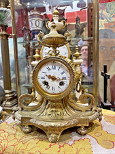 old bronze clock late 19th century lion head Napoleon III