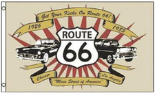 ROUTE 66 VINTAGE OLD CAR 3X5