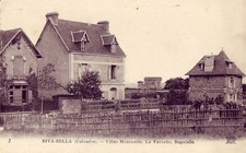 Old postcard 14 approx. Caen LION - HERMANVILLE/MER La Gare Train Locomotive Voyageurs 1908