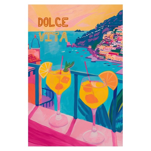 Affiche rétro cocktail - affiche,