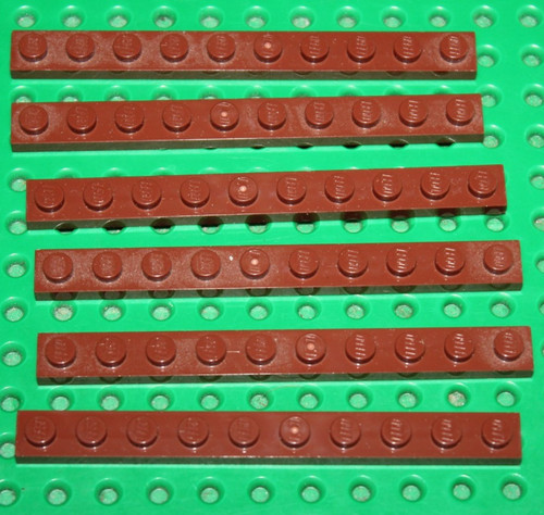 Lego redbrown plate 1x10 - plate,